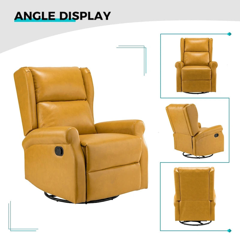 Fauteuil de maternité pivotant moderne en similicuir avec piètement en métal