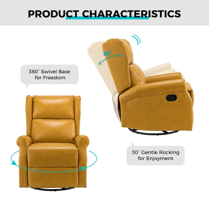 Fauteuil de maternité pivotant moderne en similicuir avec piètement en métal