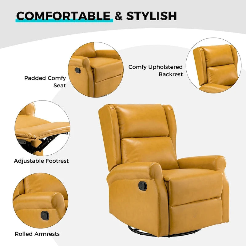 Fauteuil de maternité pivotant moderne en similicuir avec piètement en métal
