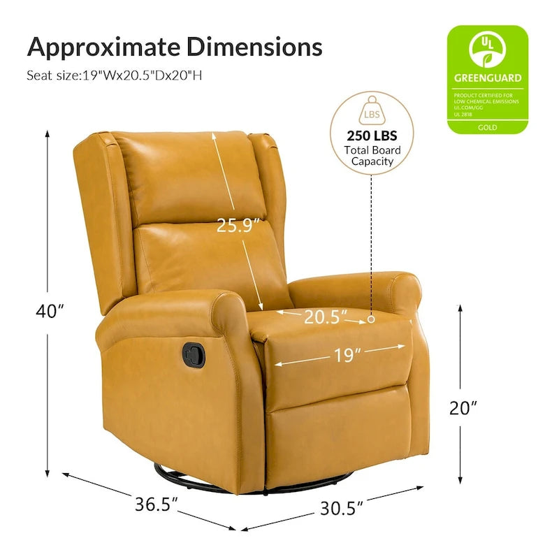 Fauteuil de maternité pivotant moderne en similicuir avec piètement en métal