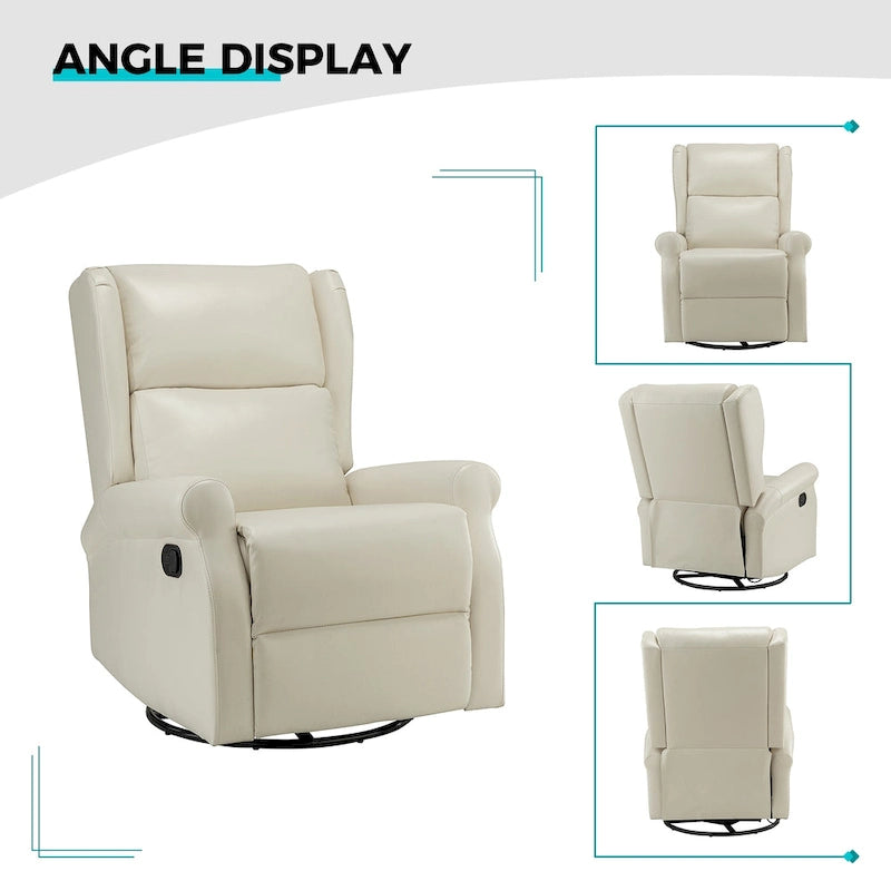 Fauteuil de maternité pivotant moderne en similicuir avec piètement en métal
