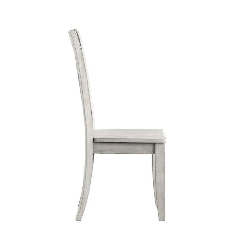 Distressed Rustic-Style Round Dining Set with X-Base Table — Double X-Back Chair Design
