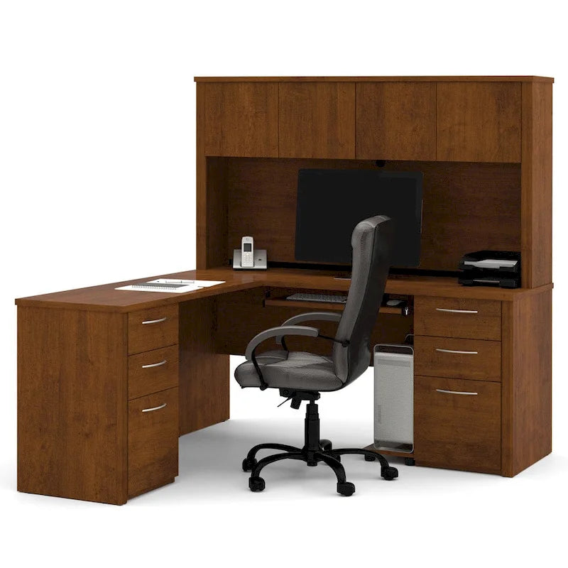 Bureau d'angle avec poste de travail et 6 tiroirs