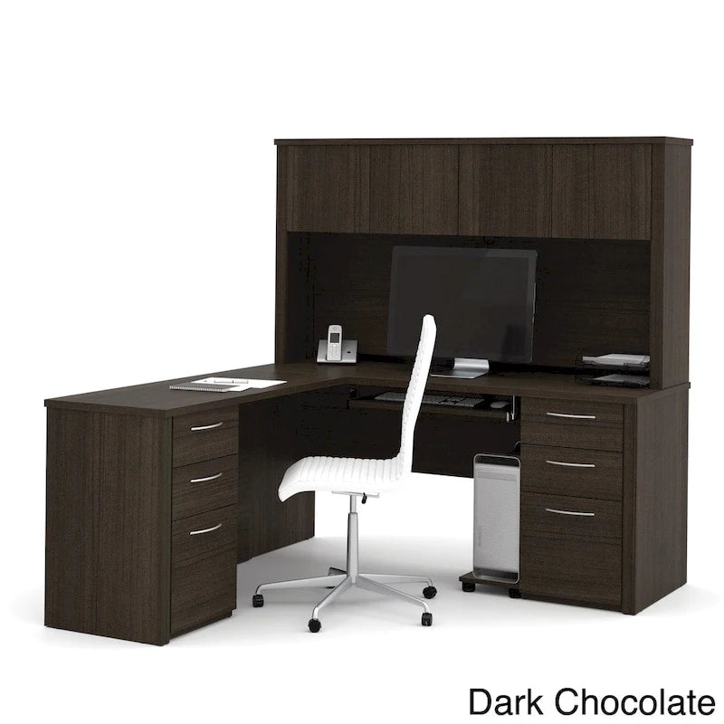 Bureau d'angle avec poste de travail et 6 tiroirs