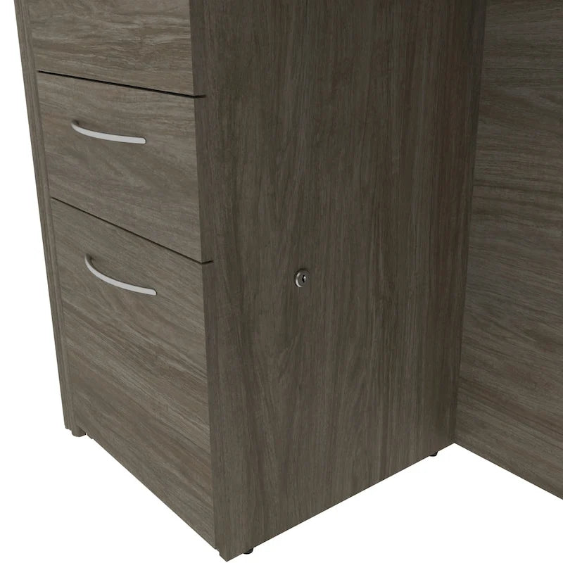 Bureau d'angle avec poste de travail et 6 tiroirs