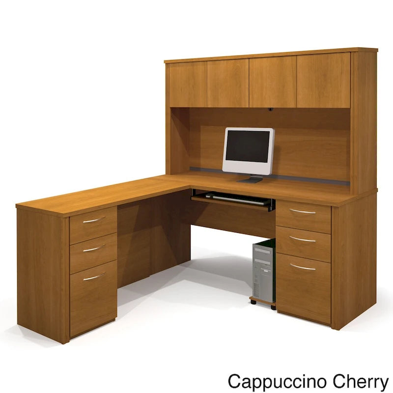 Bureau d'angle avec poste de travail et 6 tiroirs