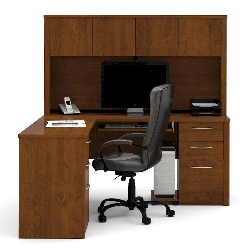Bureau d'angle avec poste de travail et 6 tiroirs