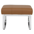 Repose-pieds rectangulaire moderne en métal et cuir patchwork