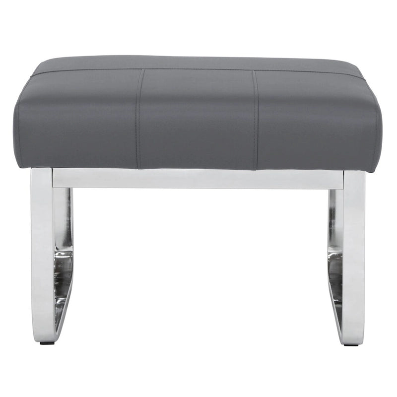 Repose-pieds rectangulaire moderne en métal et cuir patchwork