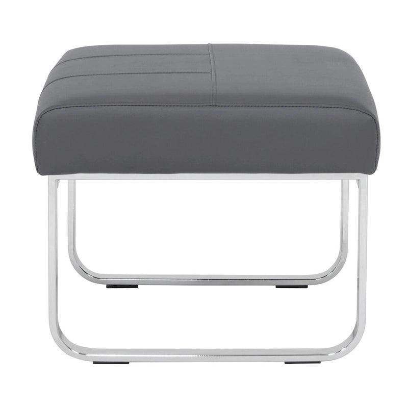 Repose-pieds rectangulaire moderne en métal et cuir patchwork