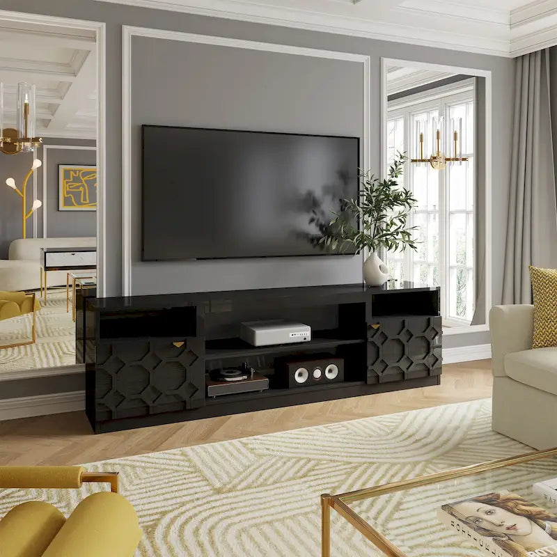 Meuble TV laqué brillant