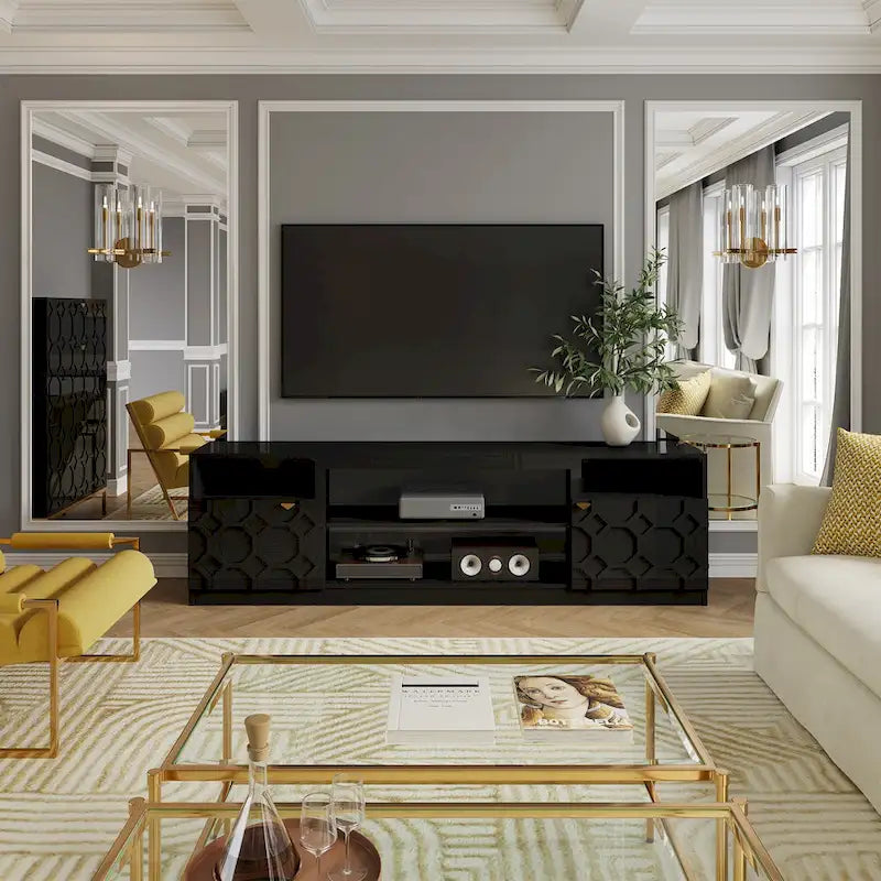 Meuble TV laqué brillant