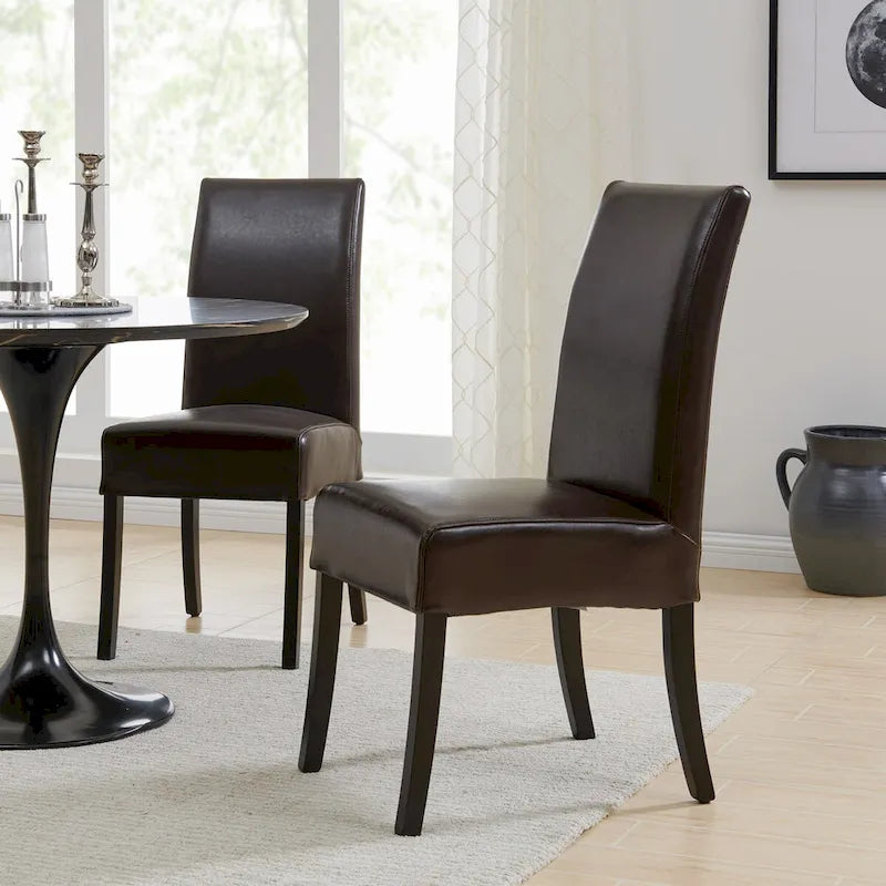 Valencia Leather Dining Side Chair, (Set of 2)
