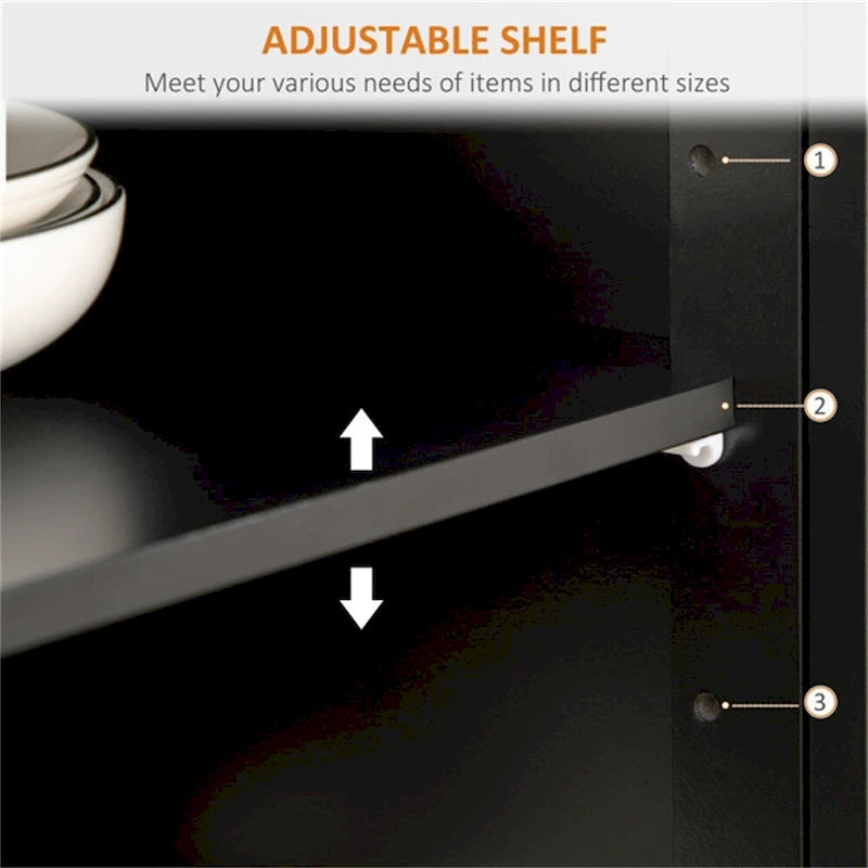 Storage Cabinets with Adjustable Shelves and Magnetic Cabinet Doors