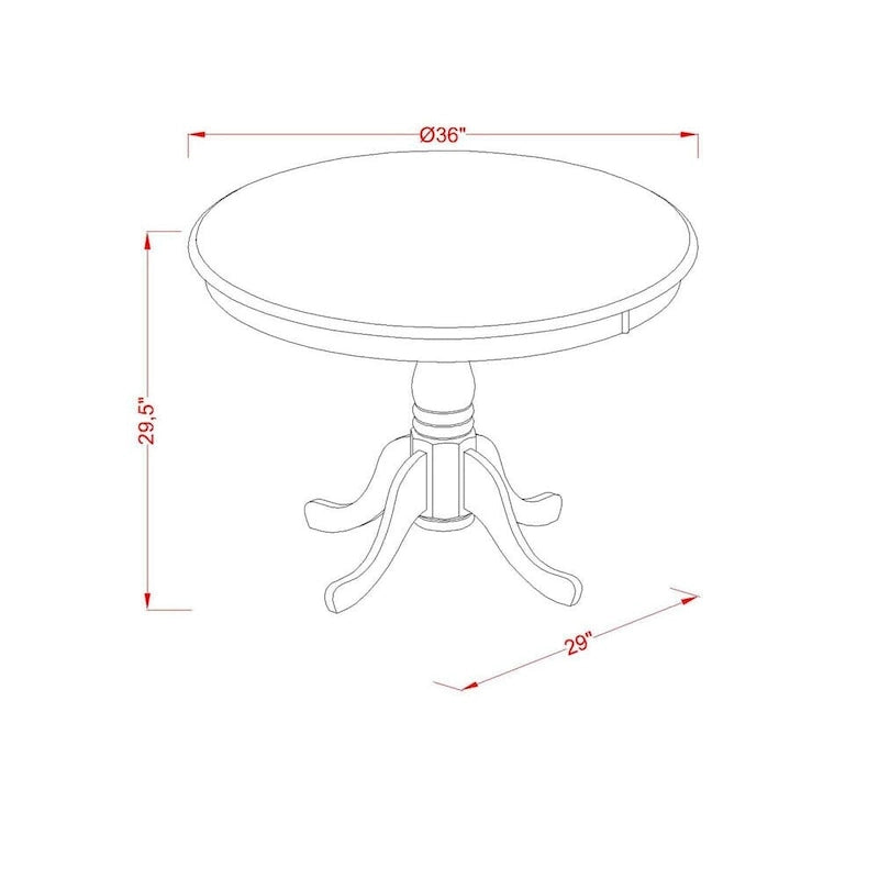 Classic Modern Dining Table — Round Top with Pedestal Base, Linen White
