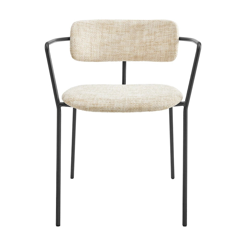 Chaises de salle à manger en tissu (avec accoudoirs, lot de 2)