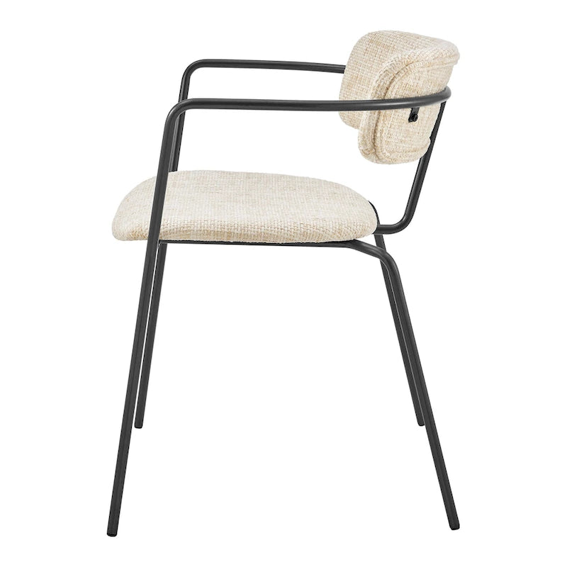 Chaises de salle à manger en tissu (avec accoudoirs, lot de 2)