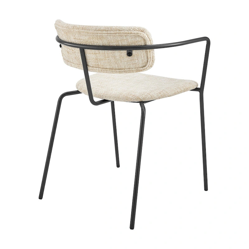 Chaises de salle à manger en tissu (avec accoudoirs, lot de 2)