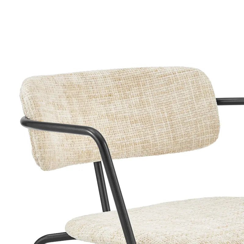 Chaises de salle à manger en tissu (avec accoudoirs, lot de 2)