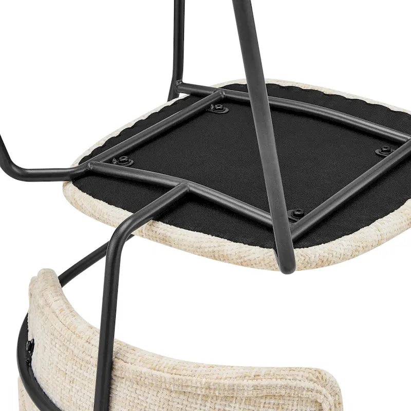 Chaises de salle à manger en tissu (avec accoudoirs, lot de 2)