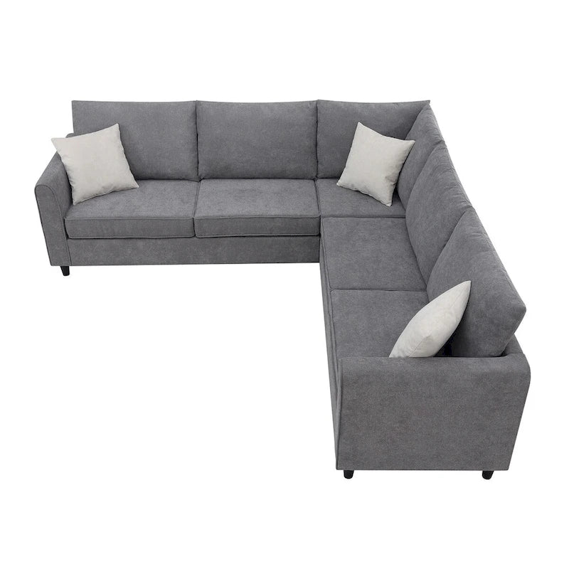 91-Inch Modern L-Shaped Upholstered Sofa