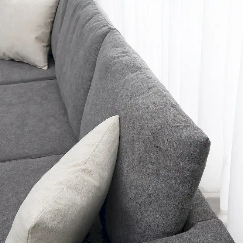 Canapé rembourré moderne en forme de L de 91 pouces