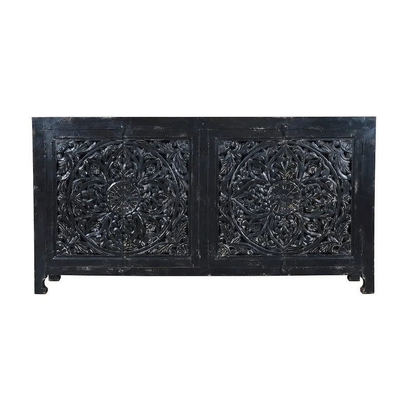 Hand-Carved Four-Door Sideboard