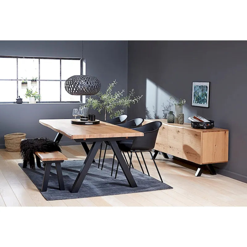 Nordic Wavy-Edge Dining Table — Width 39.4 x Length 82.625 x Height 29.5