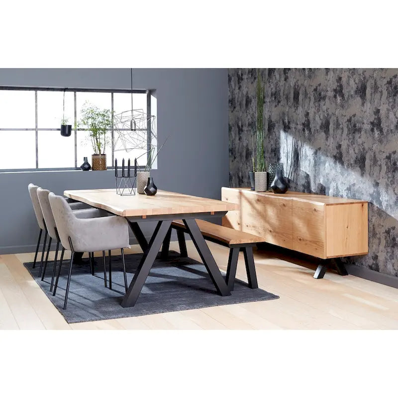 Nordic Wavy-Edge Dining Table — Width 39.4 x Length 82.625 x Height 29.5