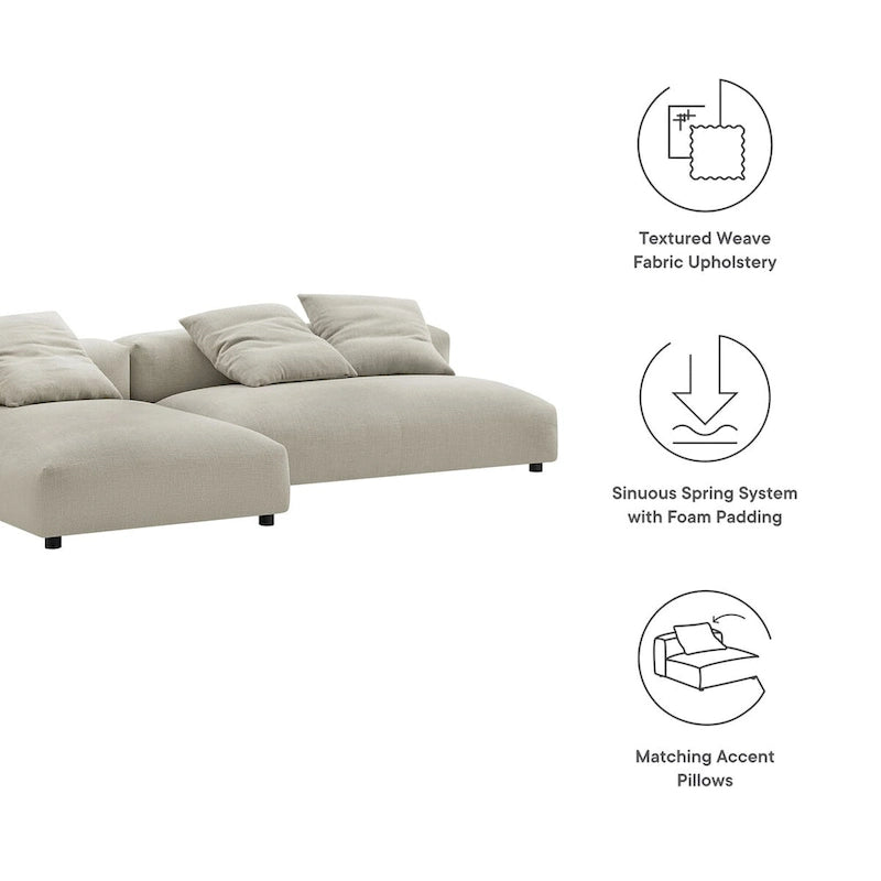 Modular Fabric Sofa (with Chaise Lounge)
