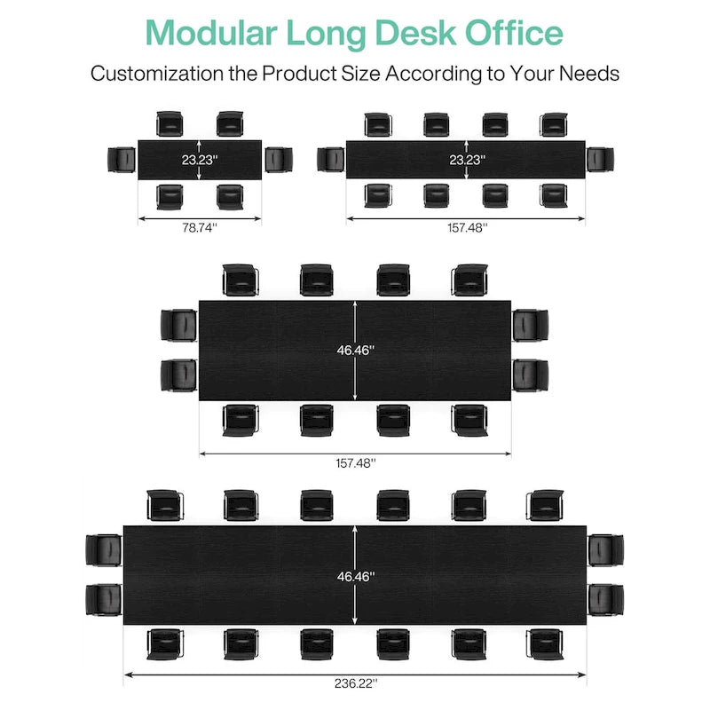 Brown Wood 13FT Rectangular Conference Table