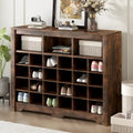 Console à chaussures 24 casiers, meuble à chaussures avec base incurvée, buffet polyvalent de haute qualité pour entrée, chambre, salon