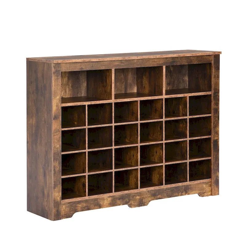 Console à chaussures 24 casiers, meuble à chaussures avec base incurvée, buffet polyvalent de haute qualité pour entrée, chambre, salon