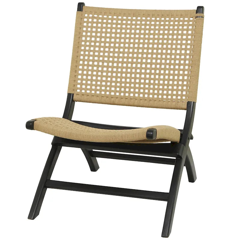 Fauteuil de salon en bois tressé à la main