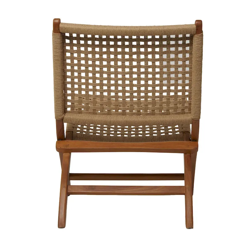 Fauteuil de salon en bois tressé à la main