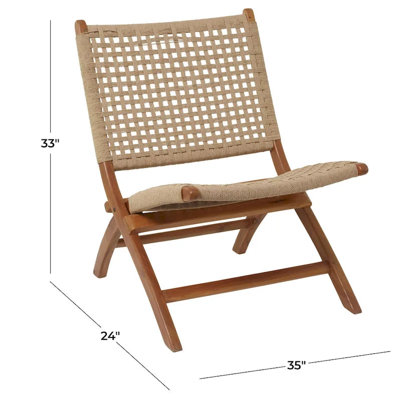 Fauteuil de salon en bois tressé à la main