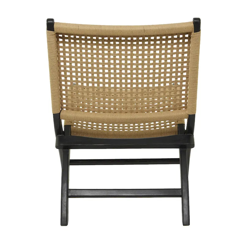 Fauteuil de salon en bois tressé à la main