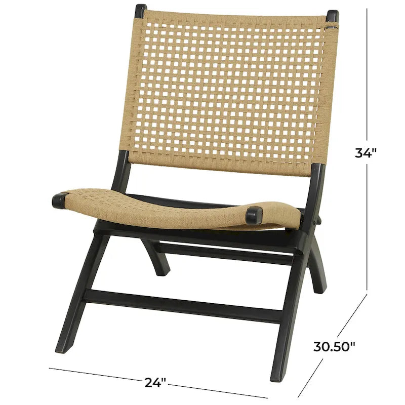 Fauteuil de salon en bois tressé à la main
