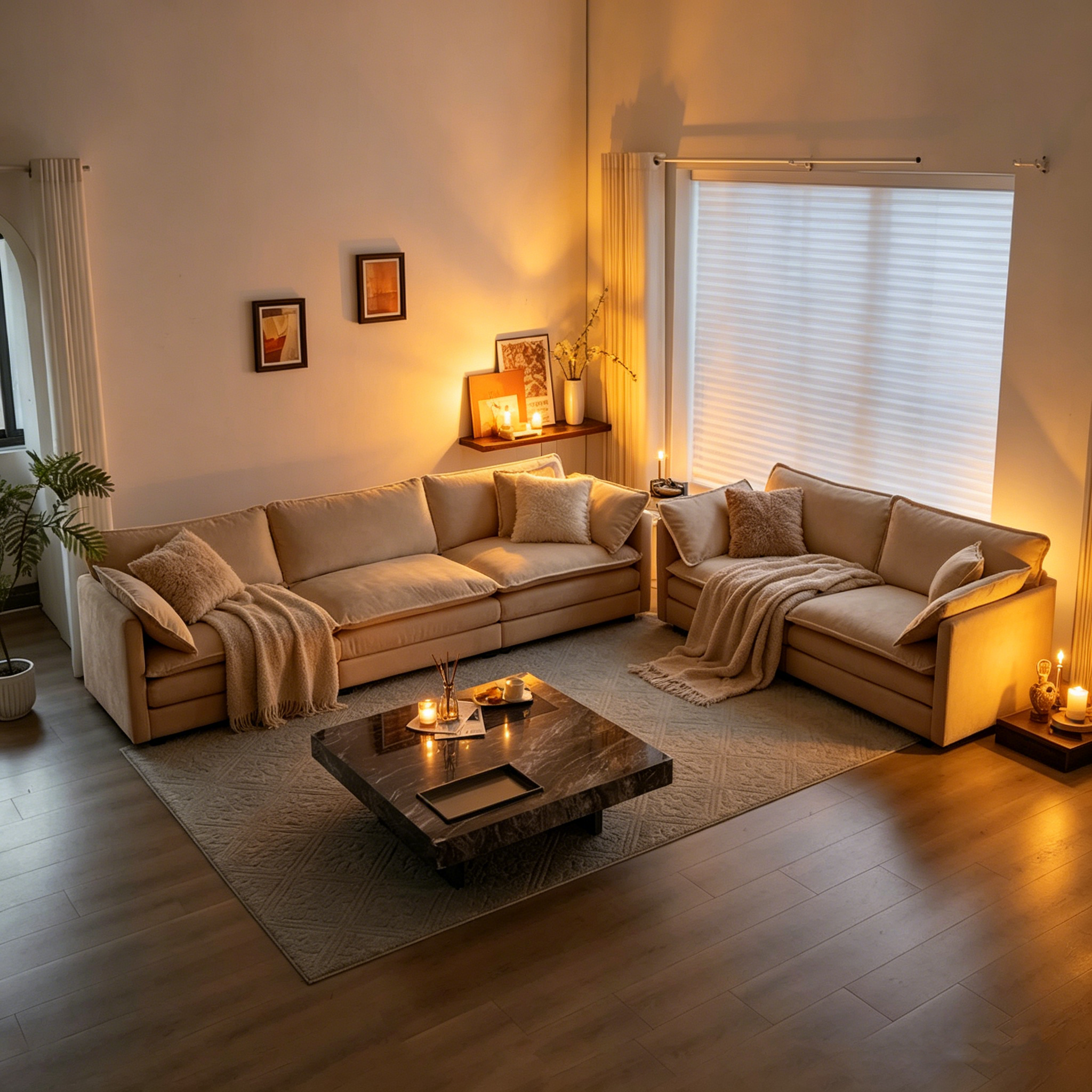 Chenille Two-Piece Sofa Set